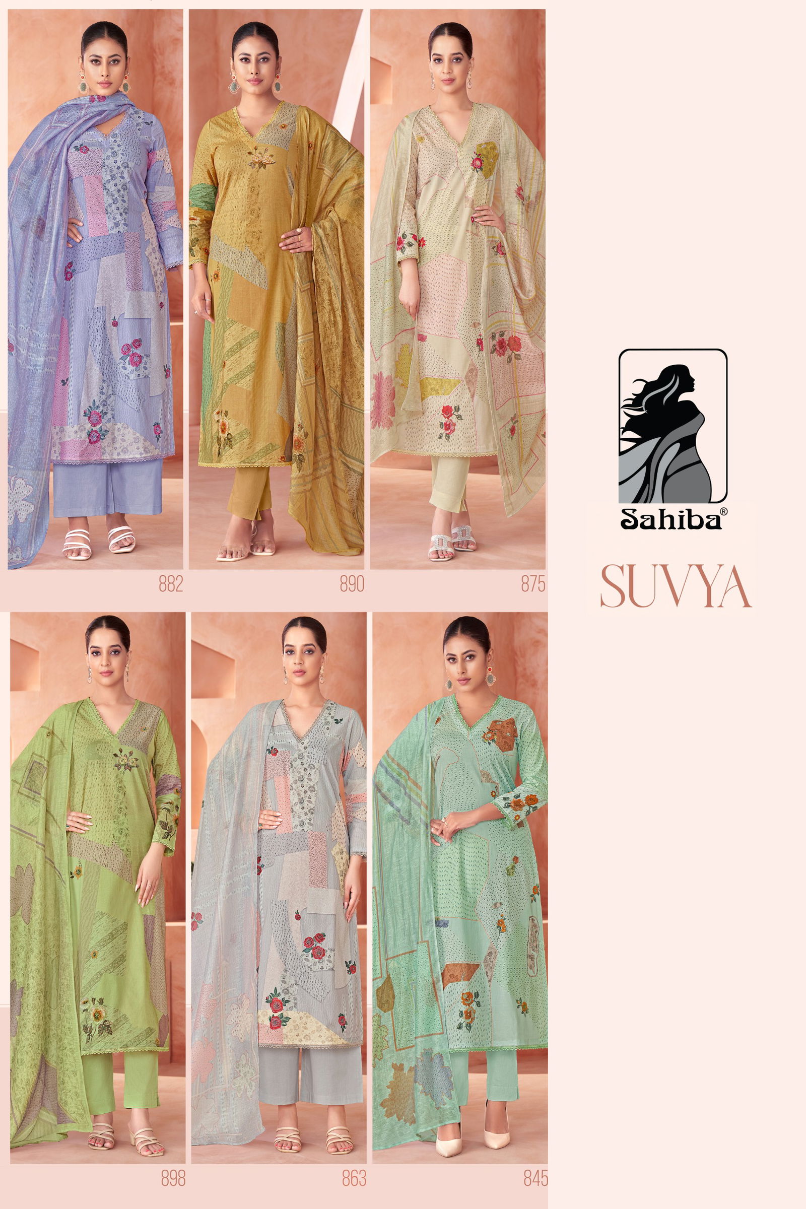 Suvya By Sahiba Lawn Cotton Digital Printed Dress Material Exporters In India